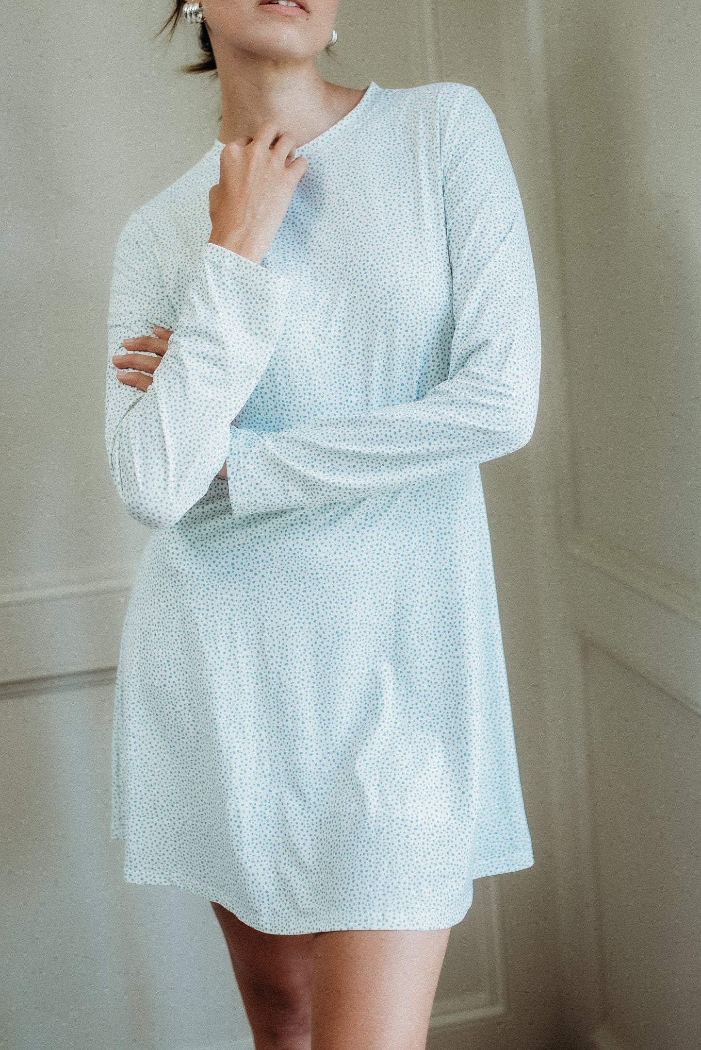 The Essential Dress - Muted Blue Pebble