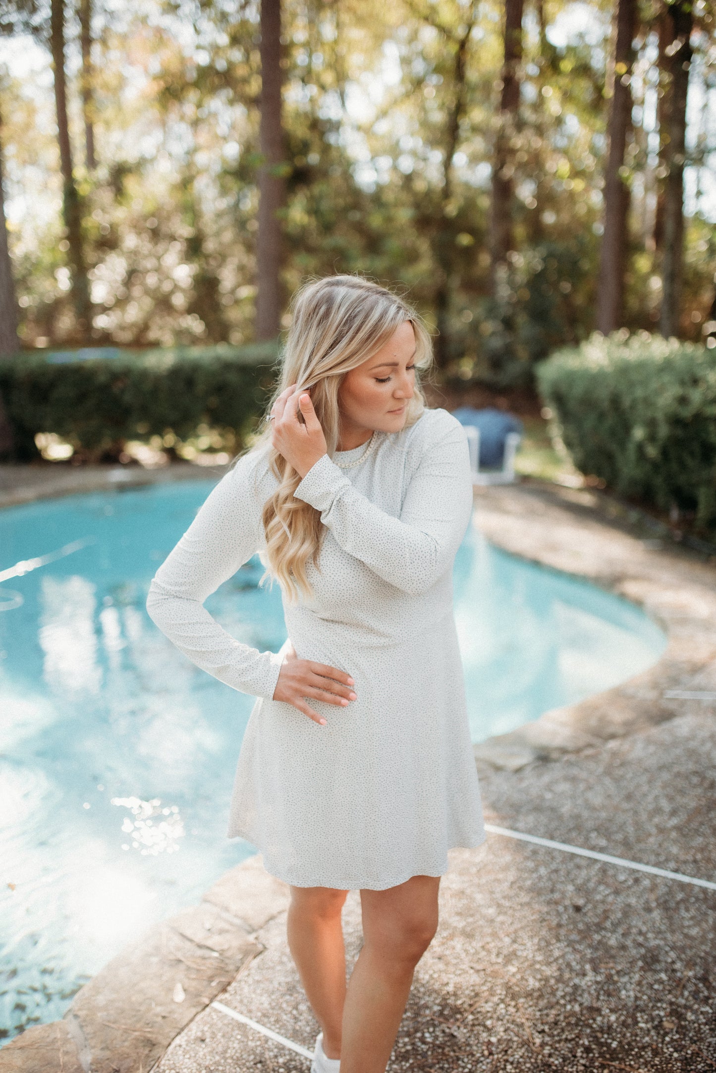 The Essential Dress - Muted Blue Pebble