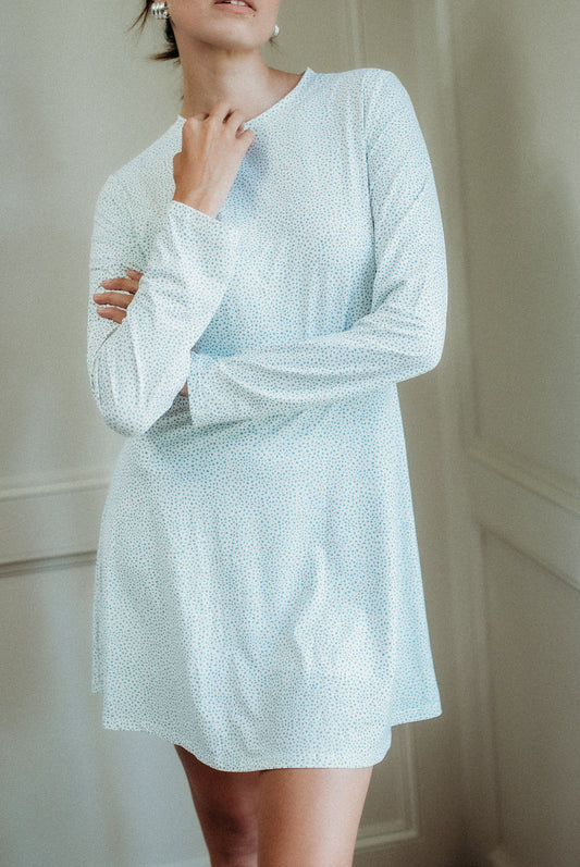 The Essential Dress - Muted Blue Pebble